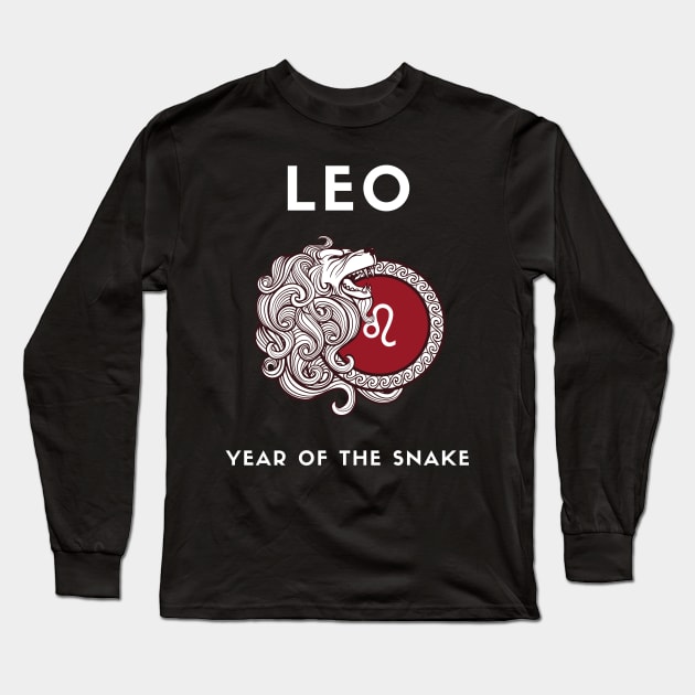 LEO / Year of the SNAKE Long Sleeve T-Shirt by KadyMageInk